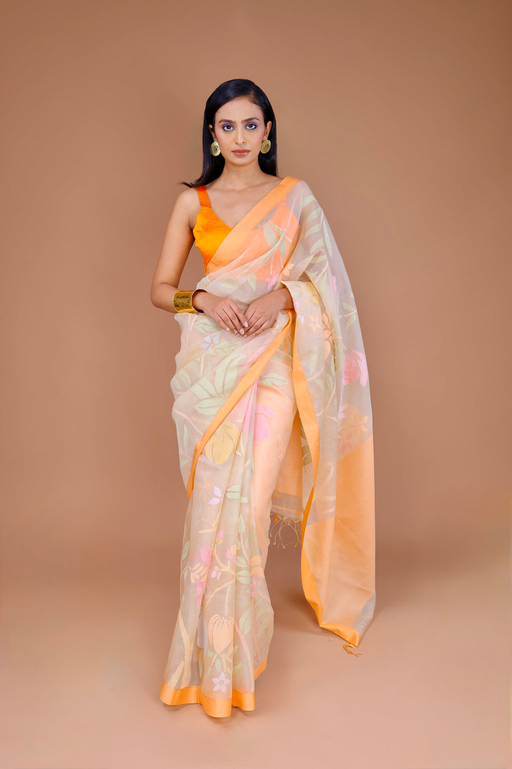 Banarasi Light Lime Green Handwoven Organza Uchiyant Weave Sari