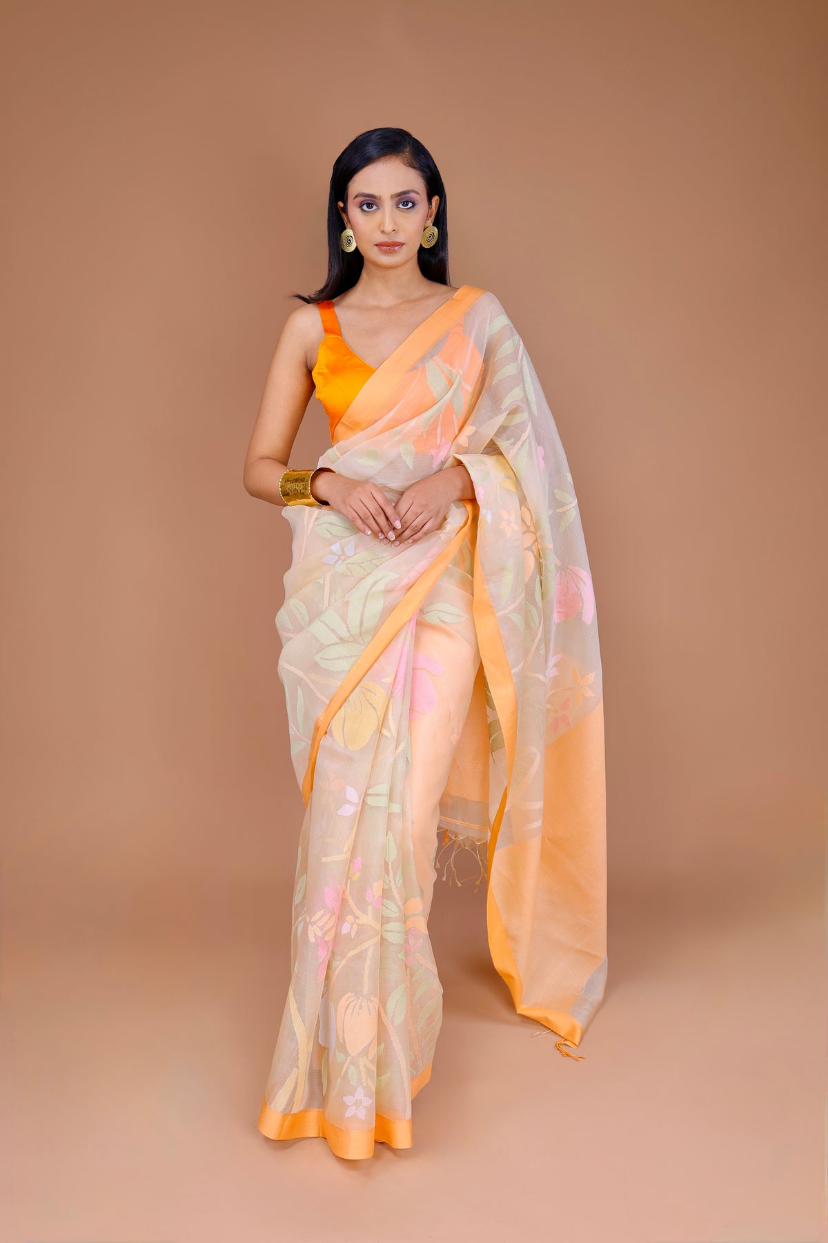 Banarasi Light Lime Green Handwoven Organza Uchiyant Weave Sari