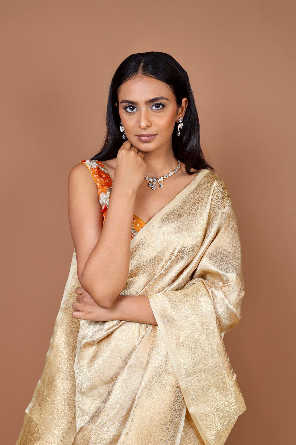 Banarasi Gold Handwoven Silk Sari