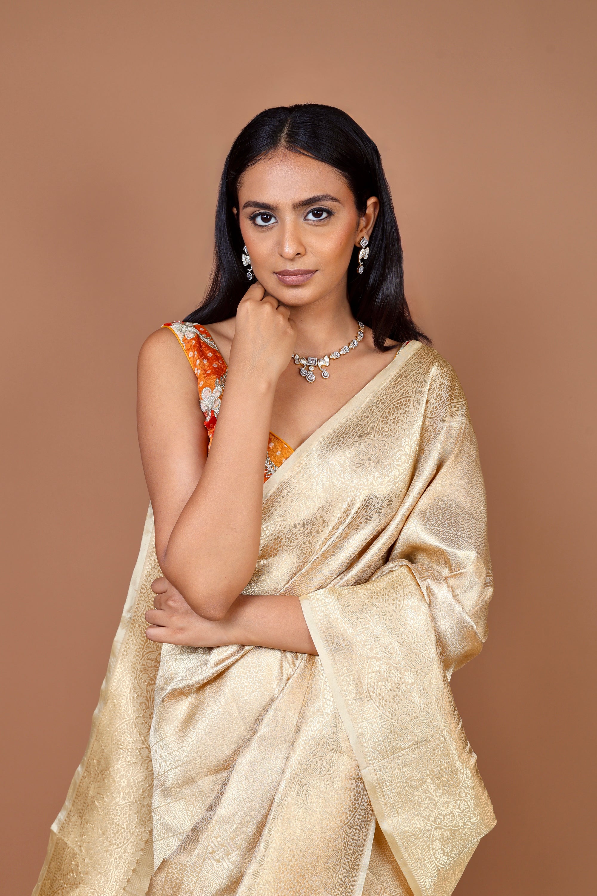 Banarasi Gold Handwoven Silk Sari