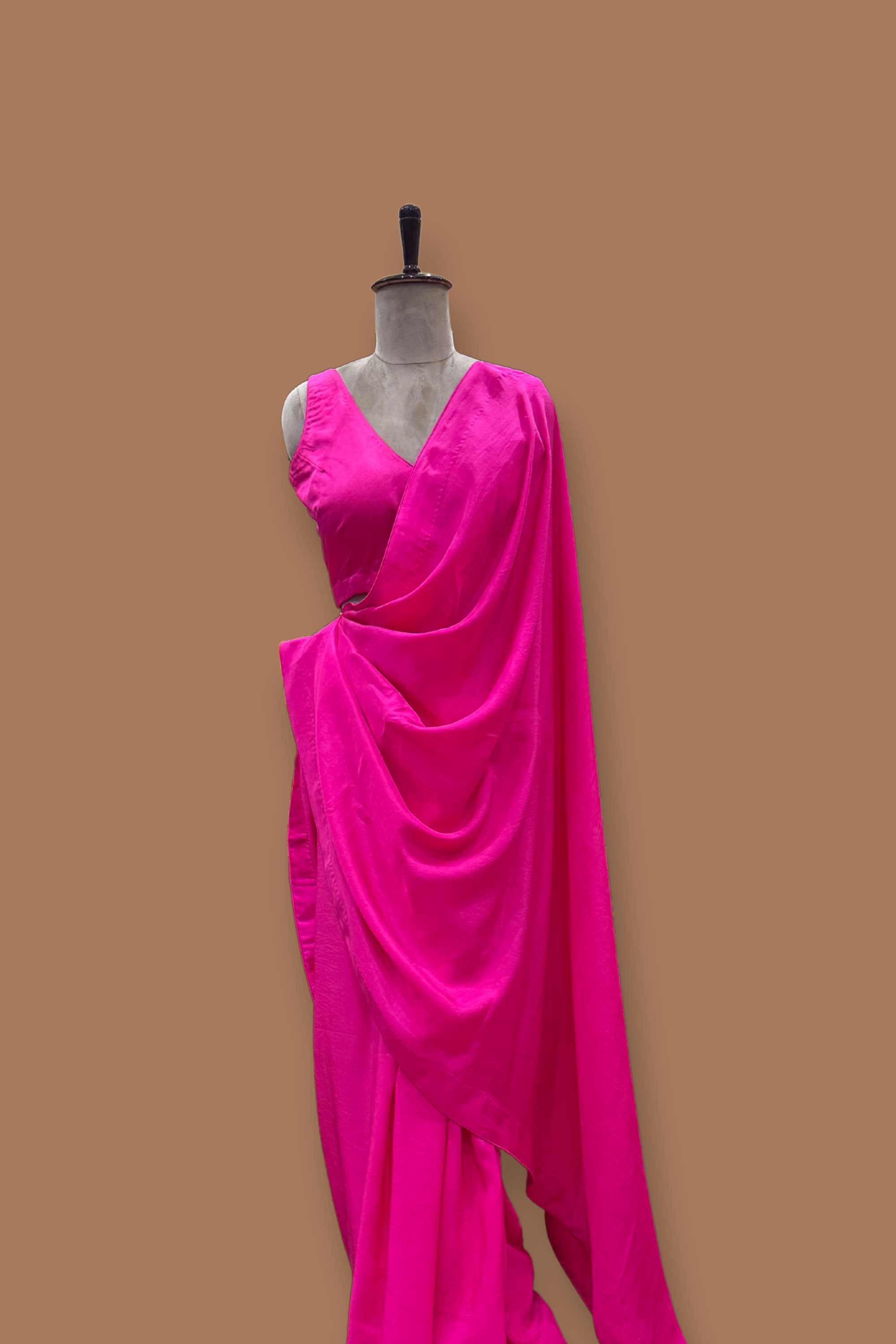 Handwoven Pink silk sari