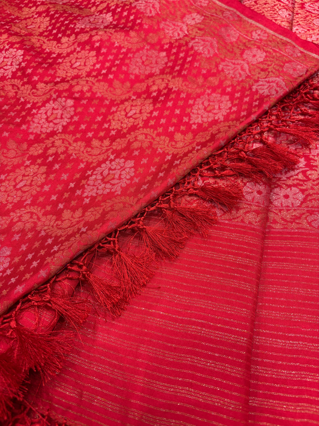 Handwoven Red Jamdani Silk Dupatta