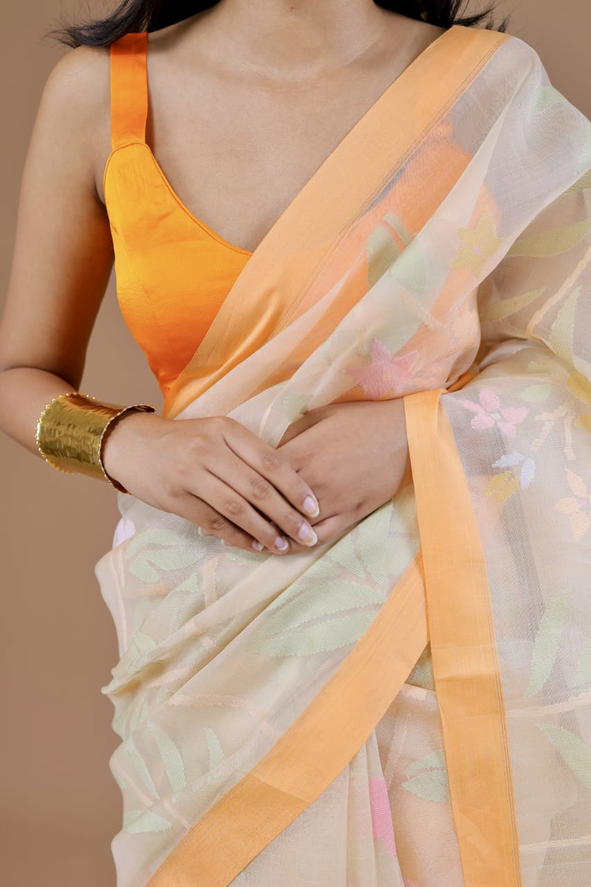 Banarasi Light Lime Green Handwoven Organza Uchiyant Weave Sari